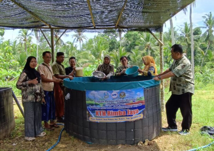 Woman holding donation box