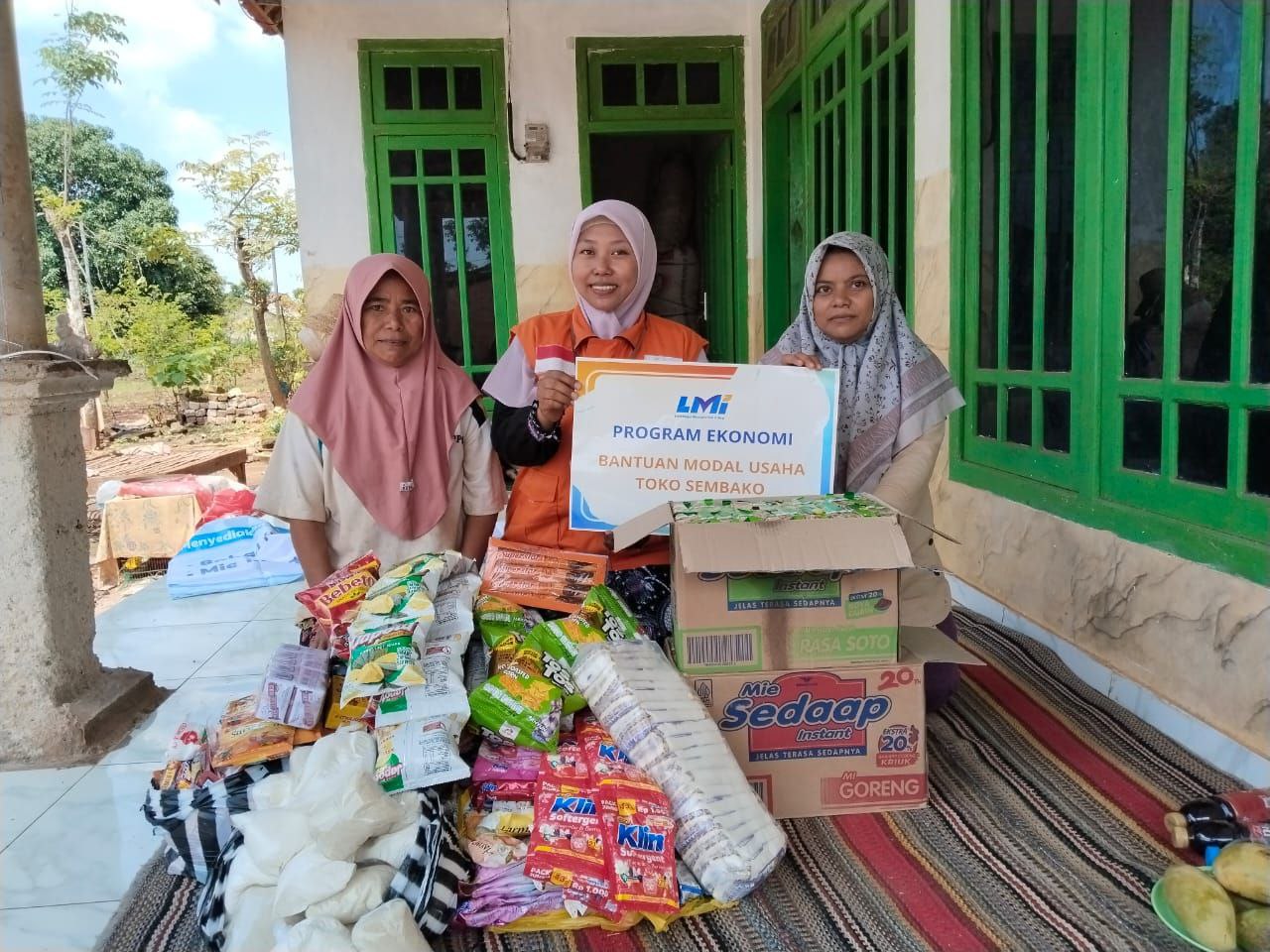 Woman holding donation box