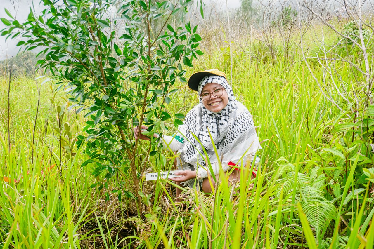 Woman holding donation box