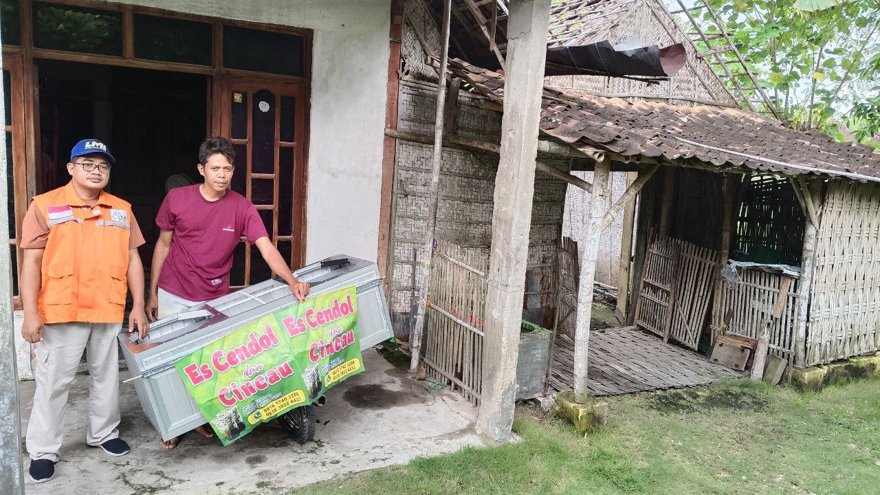 Woman holding donation box