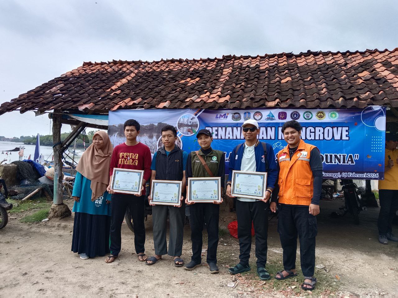 Woman holding donation box