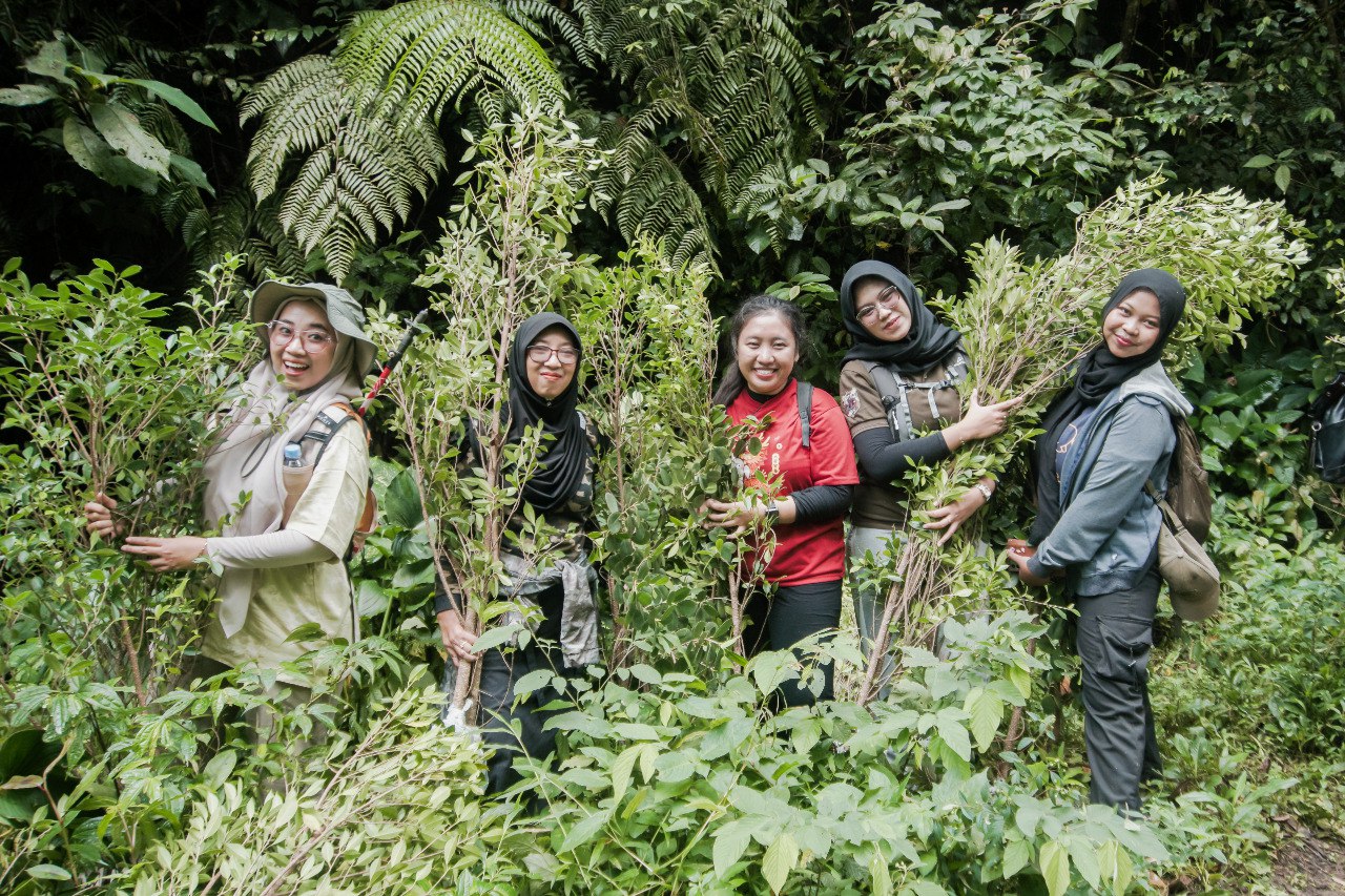 Woman holding donation box