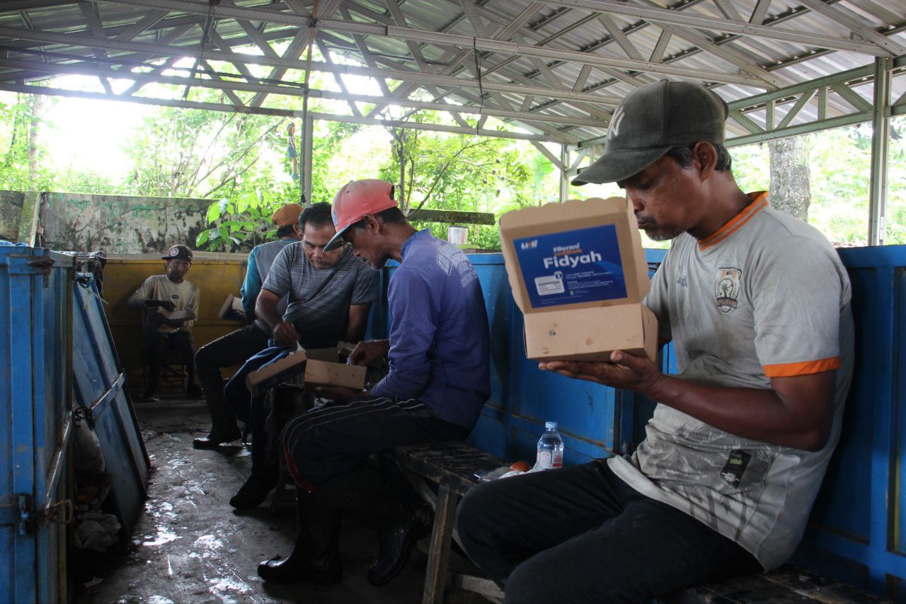 Woman holding donation box