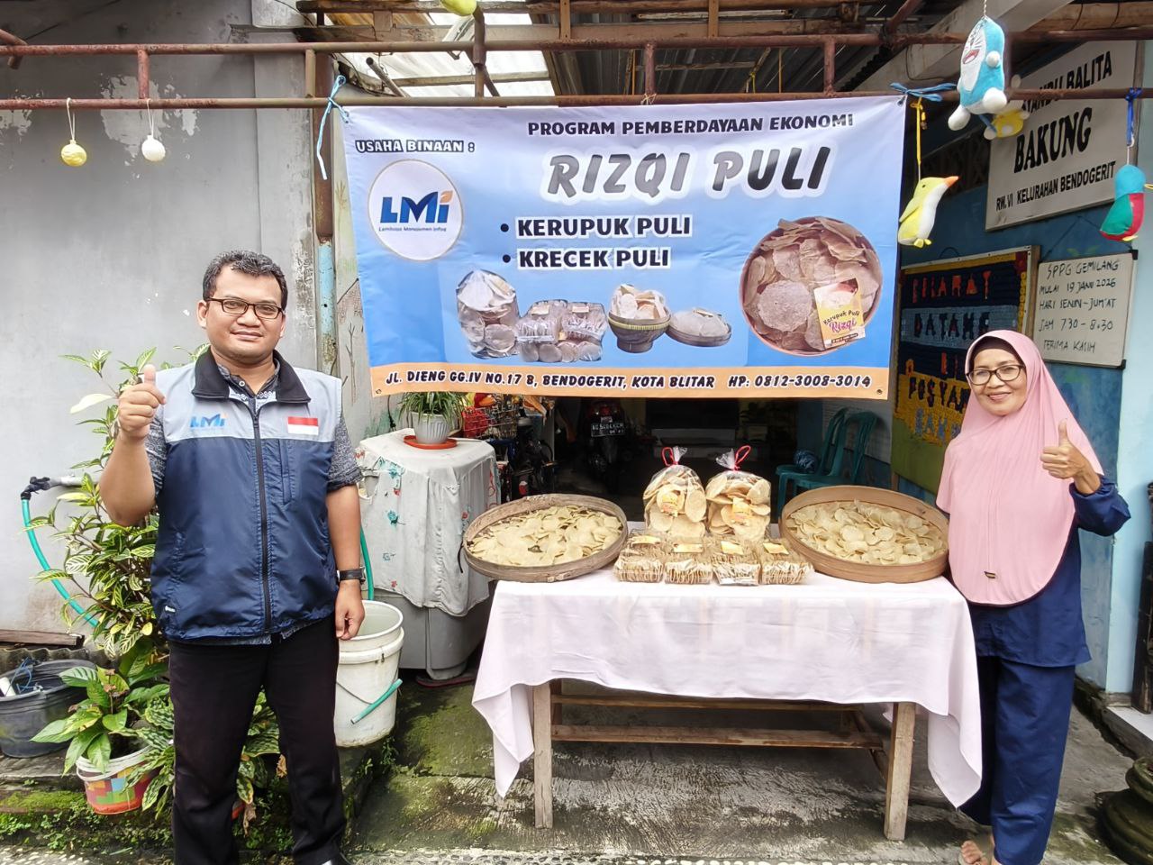 Woman holding donation box