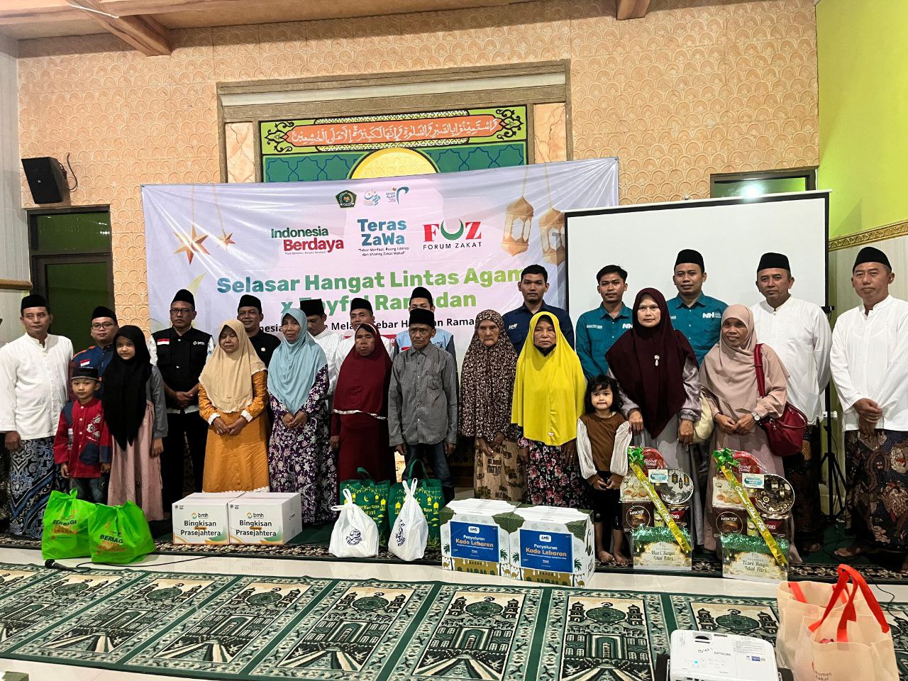 Woman holding donation box