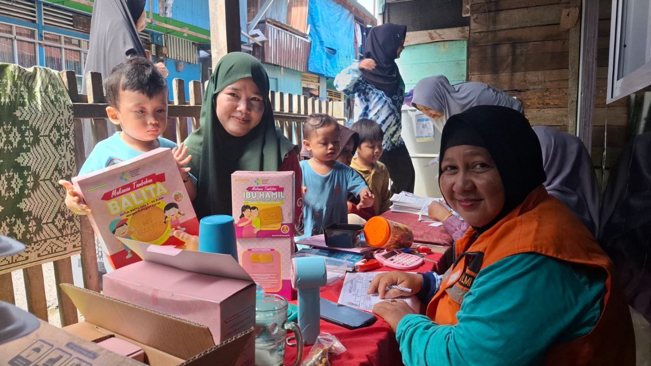 Woman holding donation box