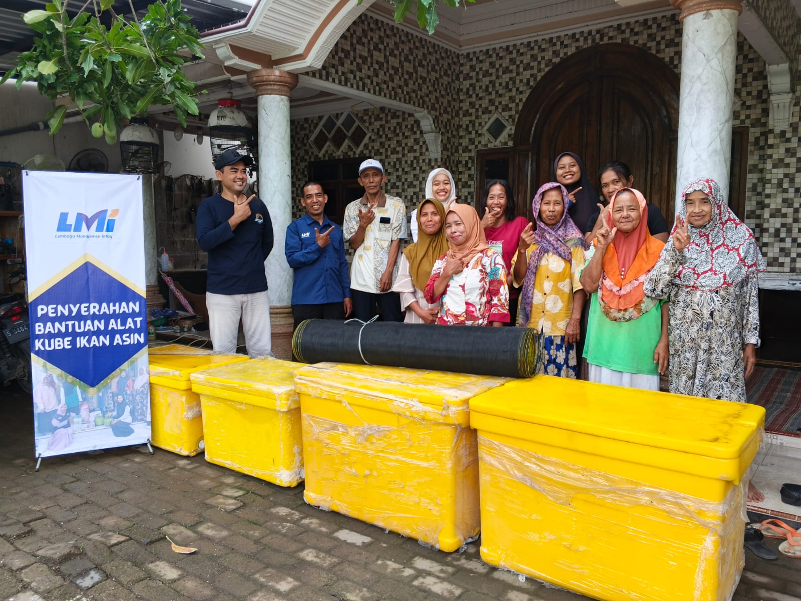 Woman holding donation box