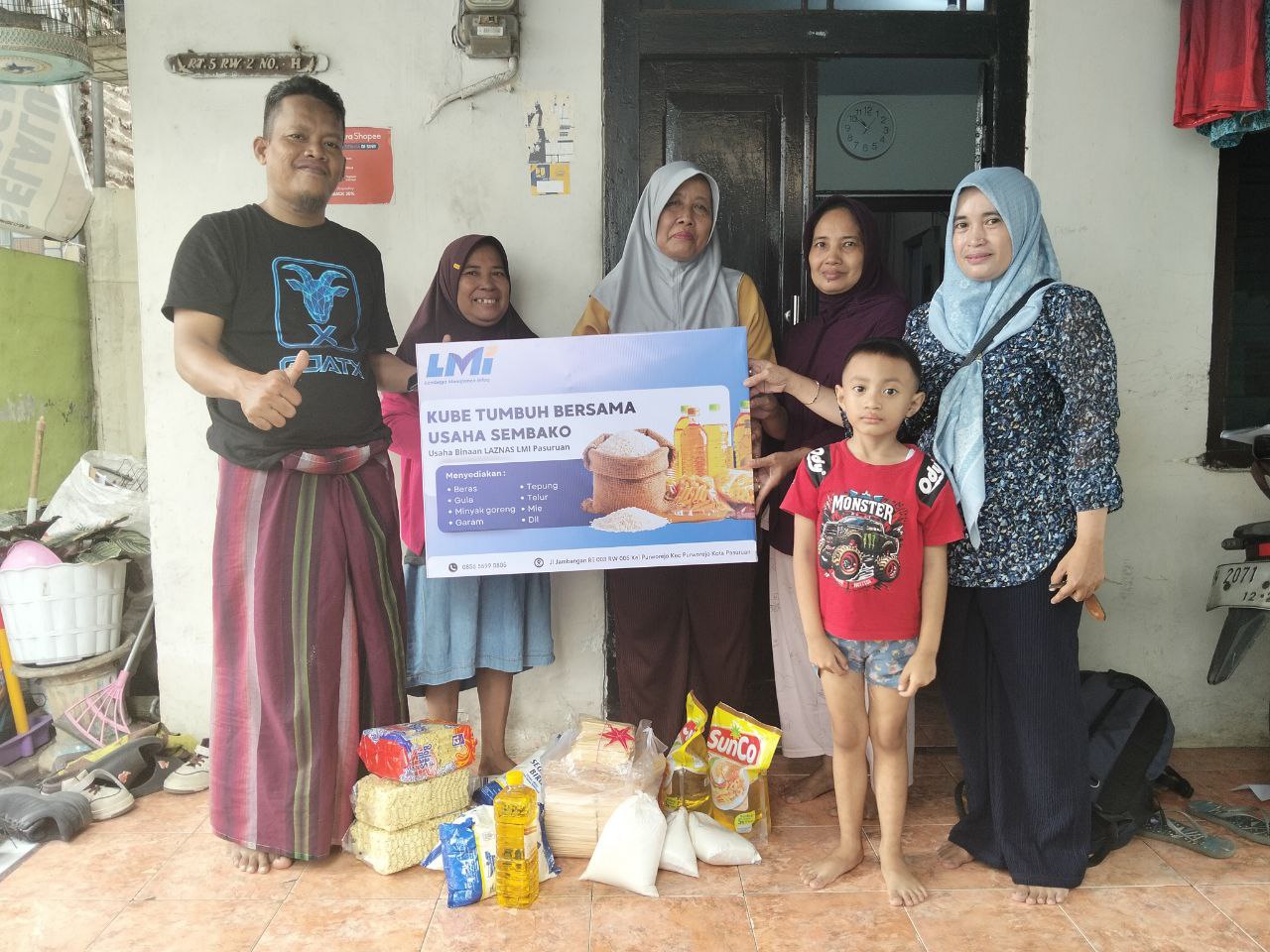 Woman holding donation box