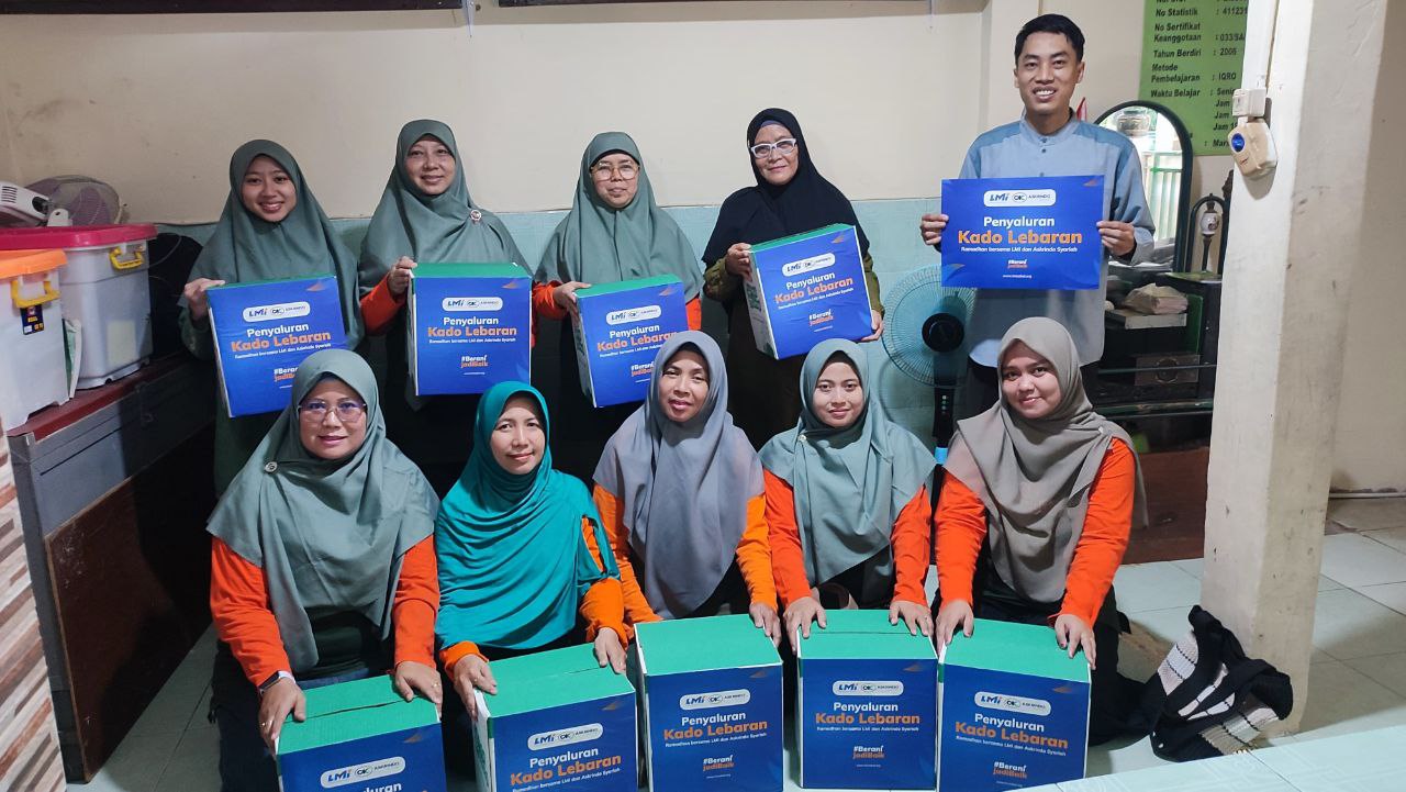 Woman holding donation box