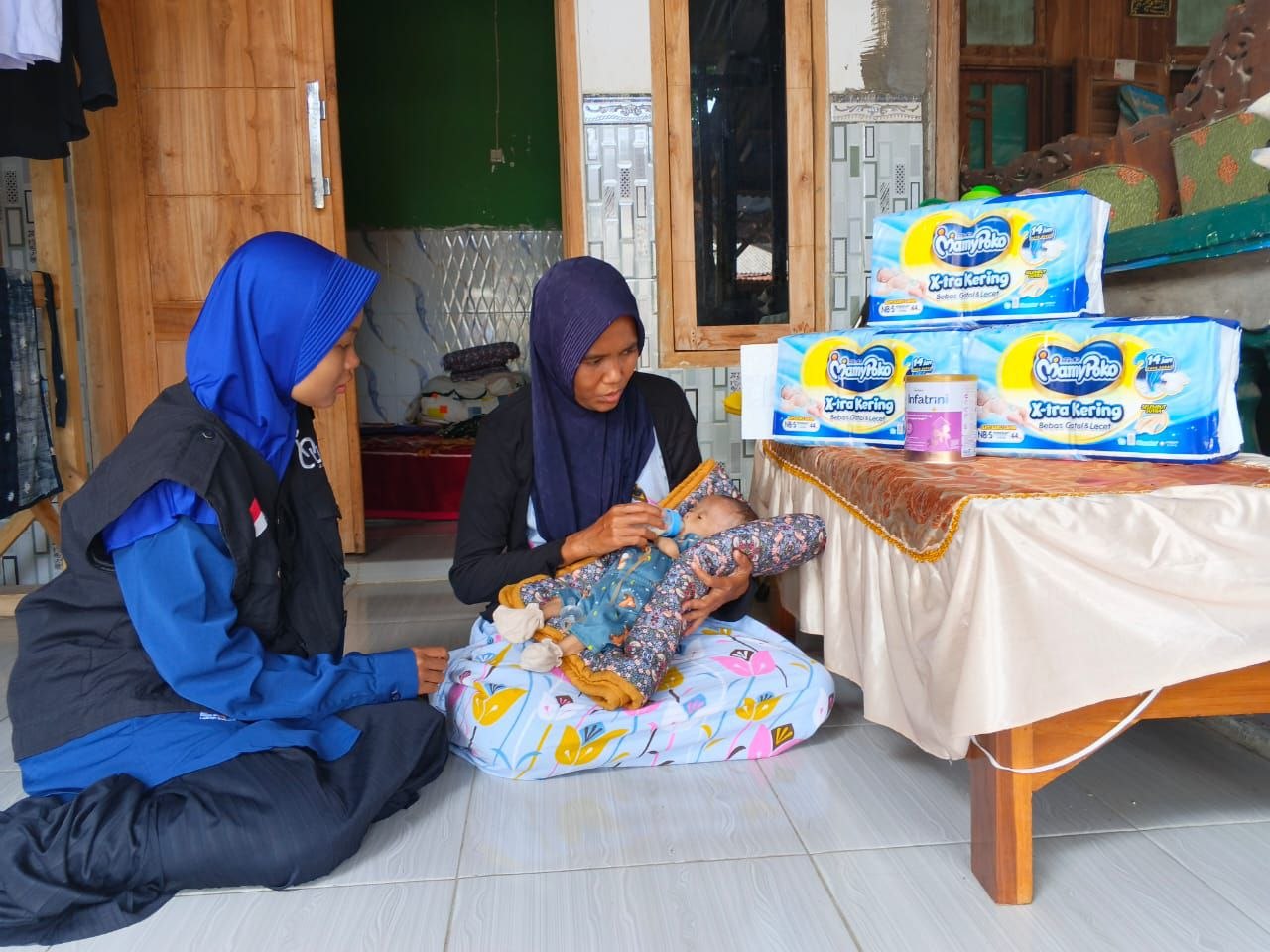 Woman holding donation box