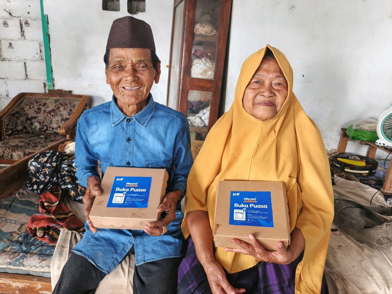 Woman holding donation box