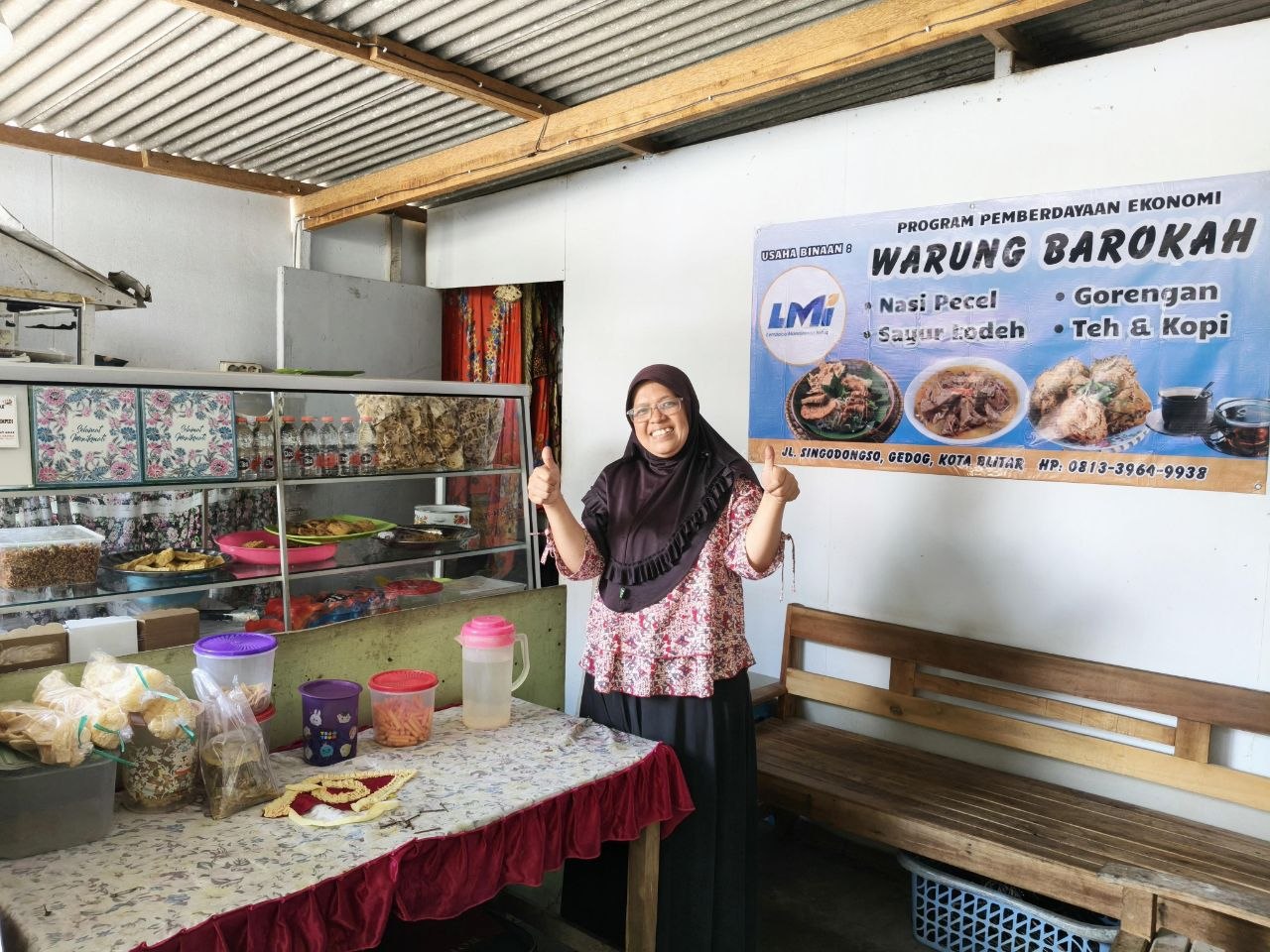 Woman holding donation box
