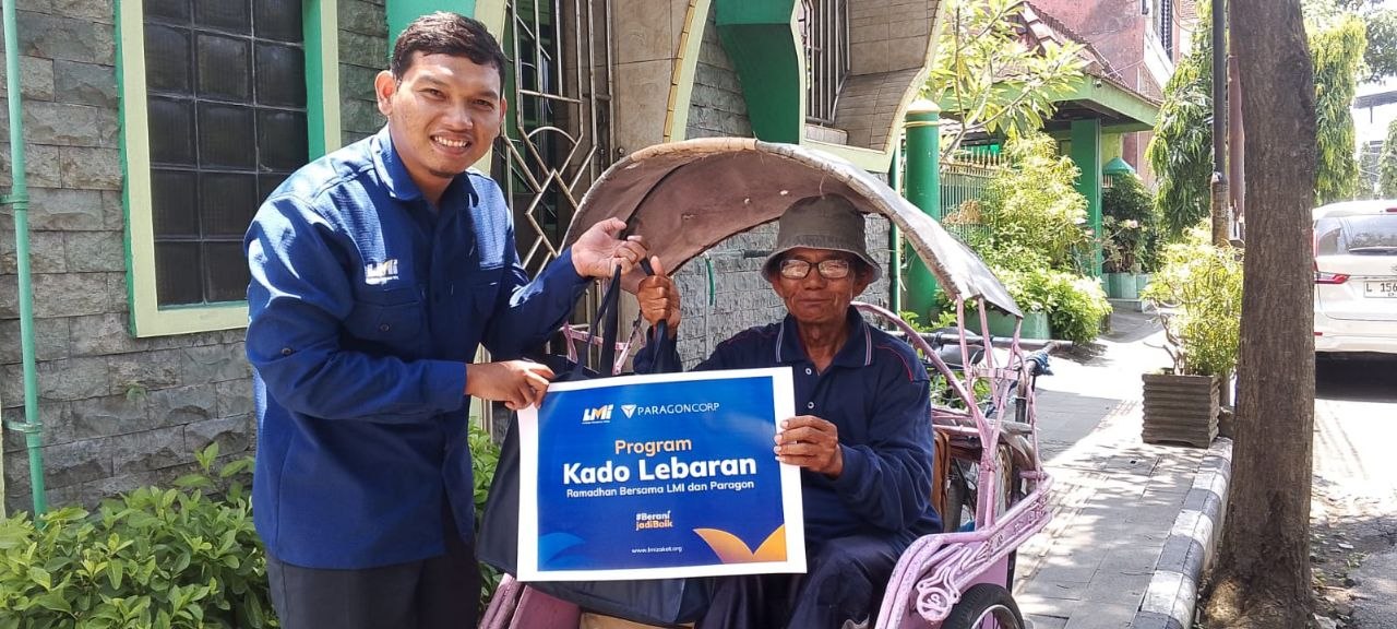 Woman holding donation box