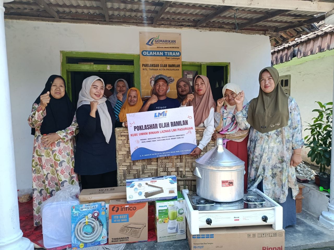 Woman holding donation box