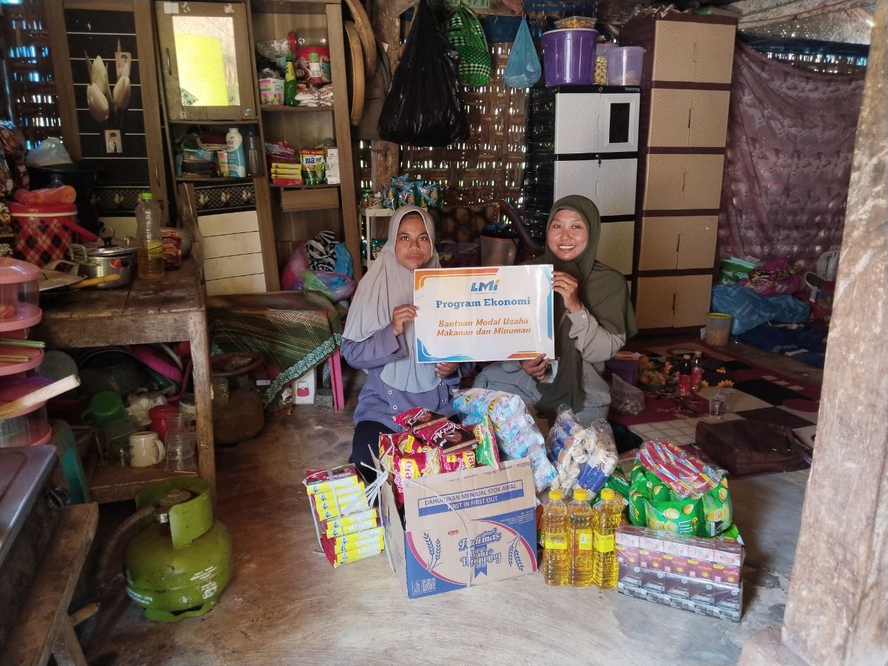 Woman holding donation box