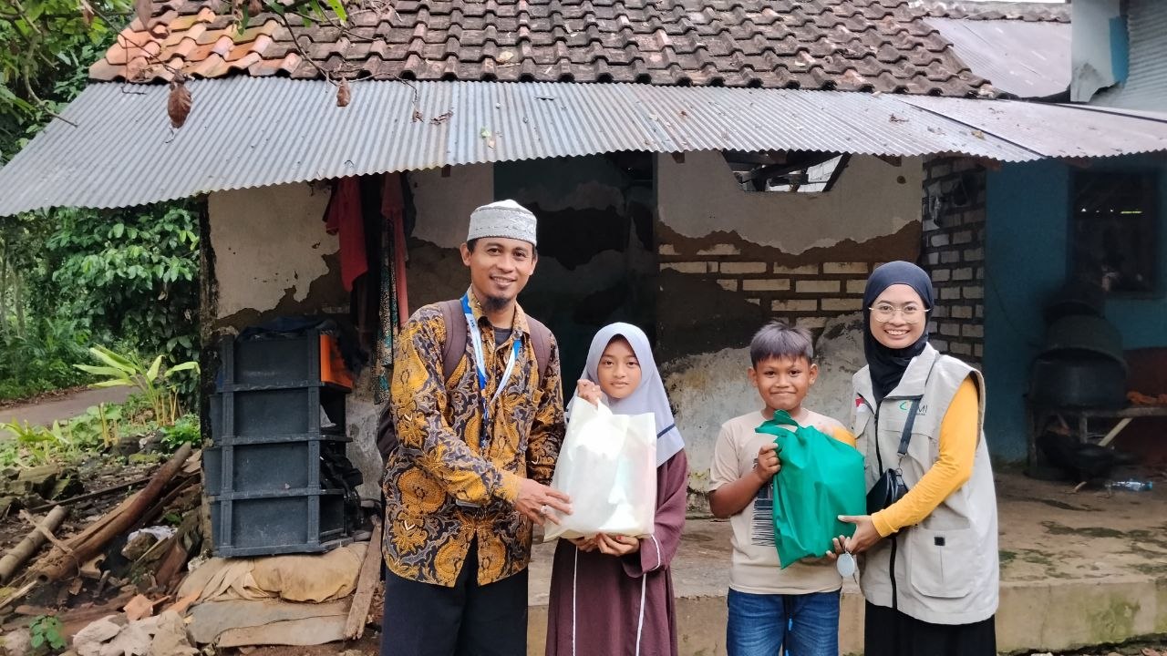 Woman holding donation box