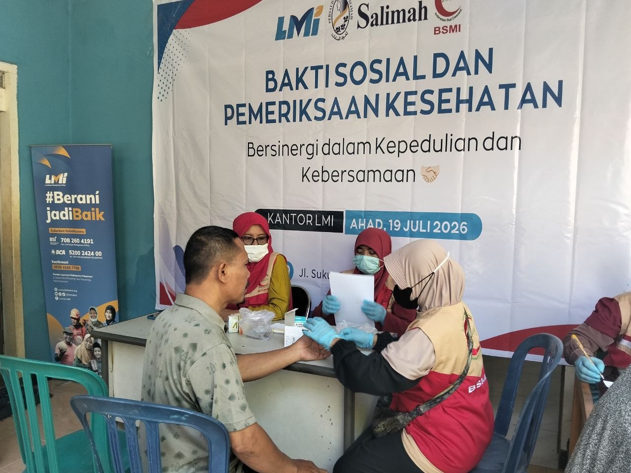 Woman holding donation box