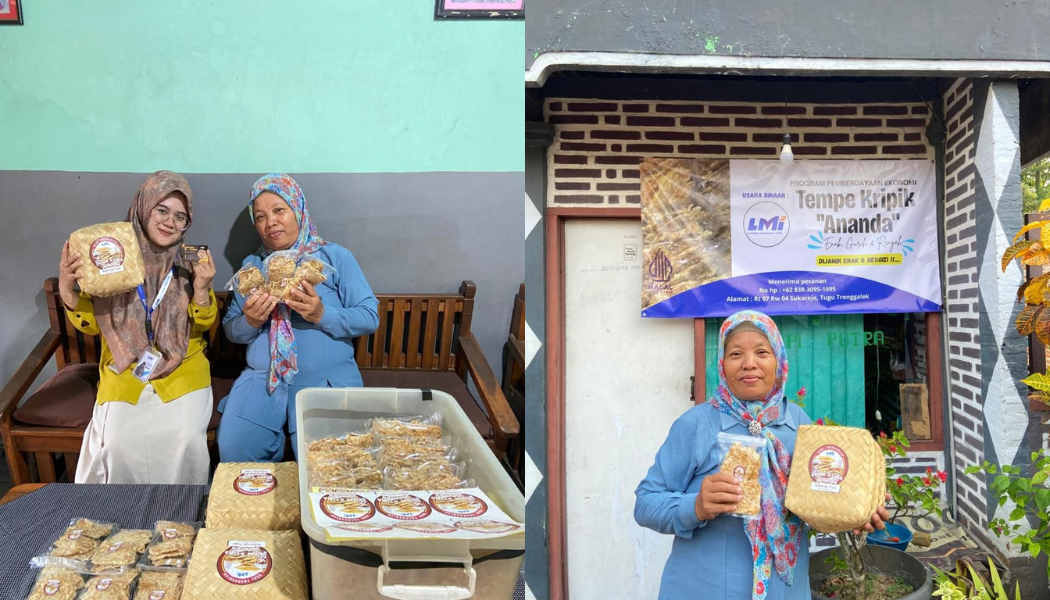 Woman holding donation box