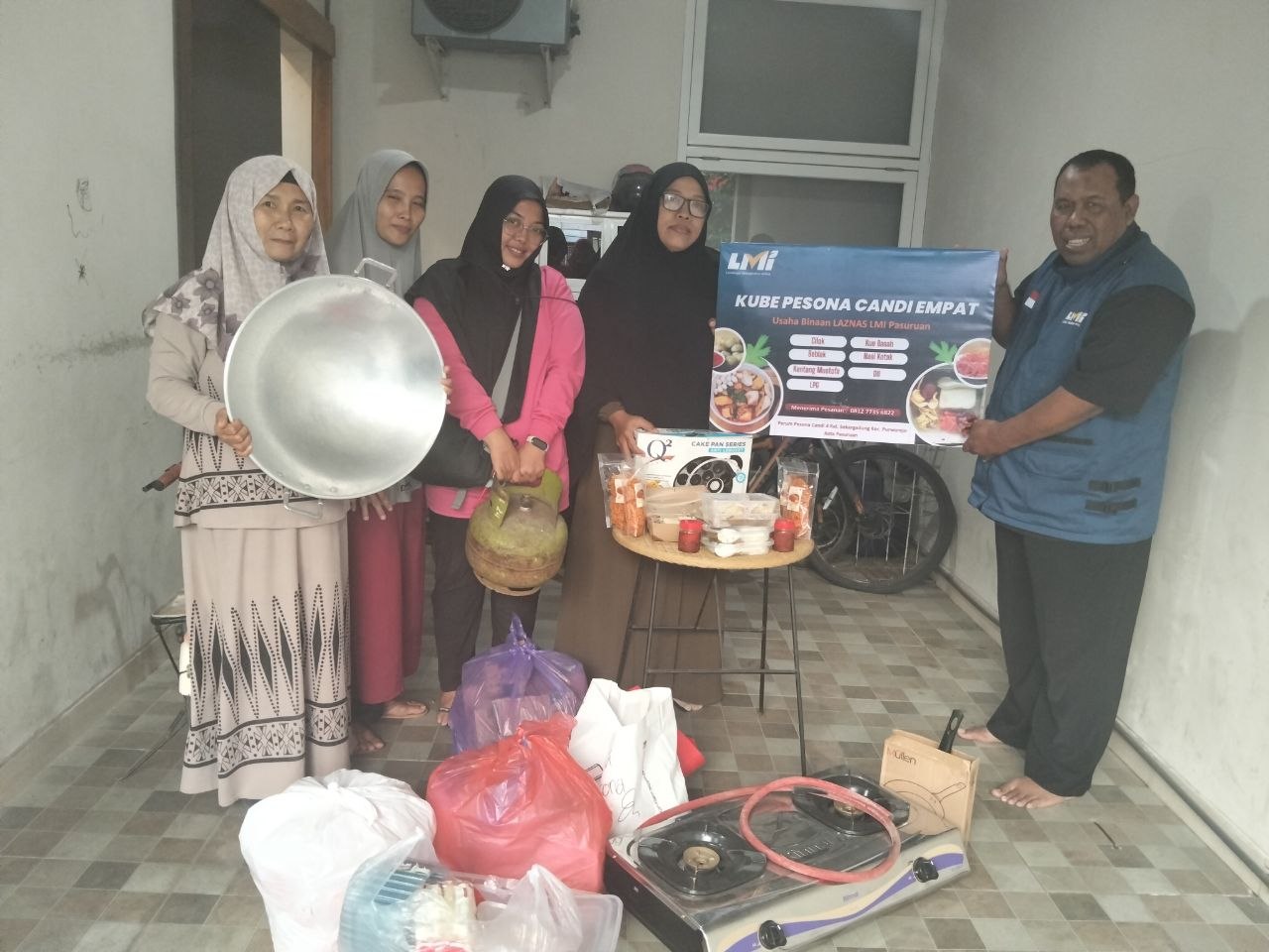 Woman holding donation box