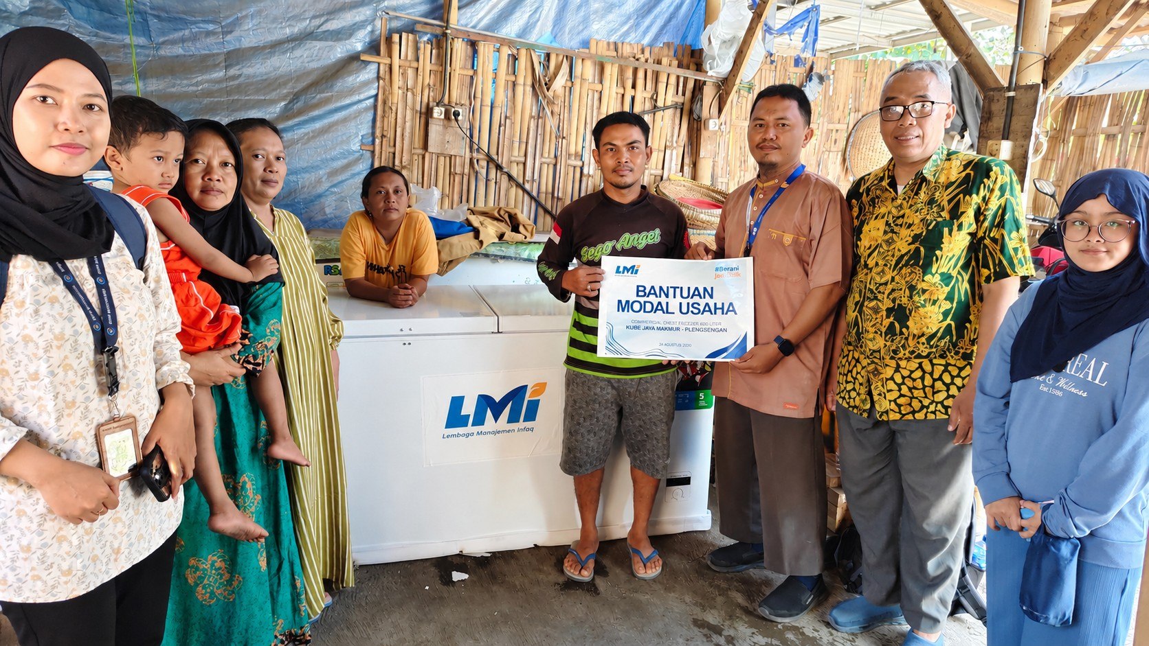 Woman holding donation box