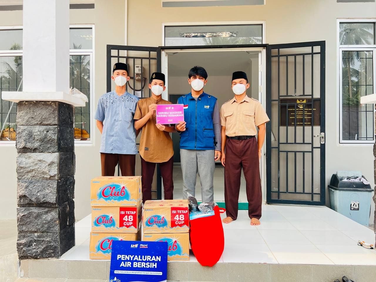 Woman holding donation box