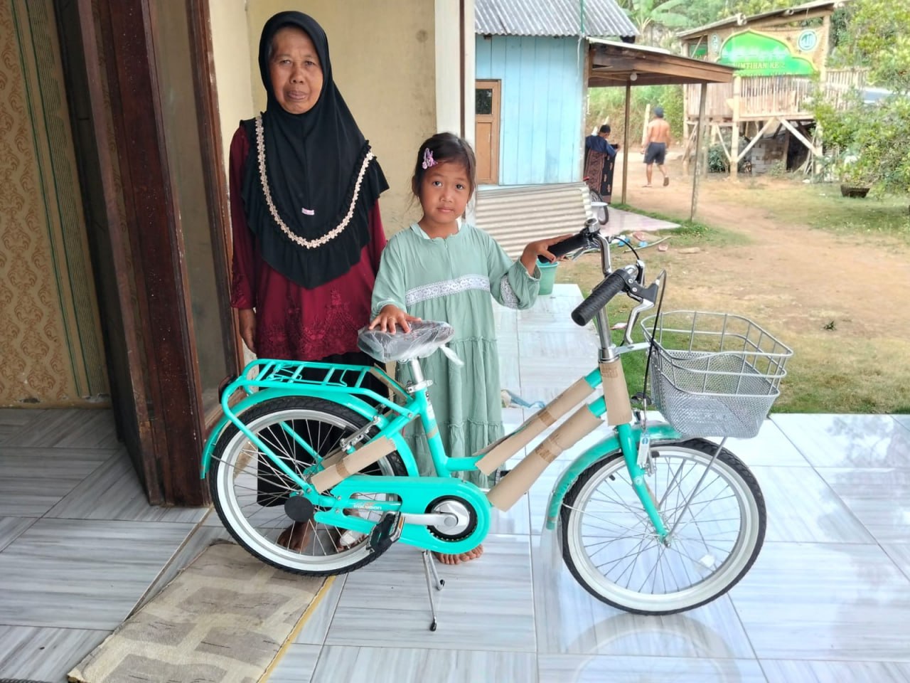 Woman holding donation box