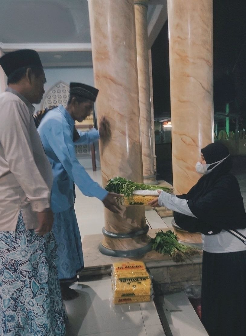 Woman holding donation box