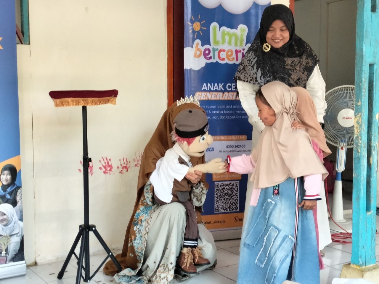 Woman holding donation box