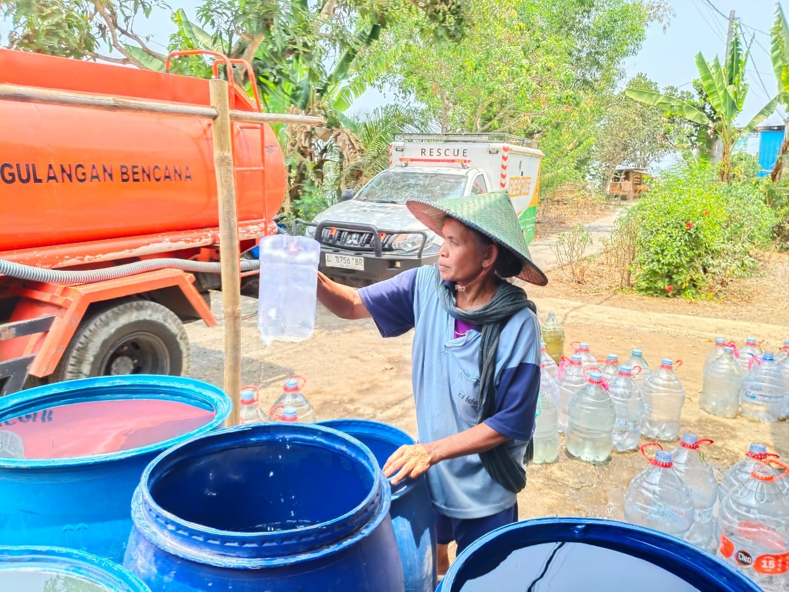 Woman holding donation box